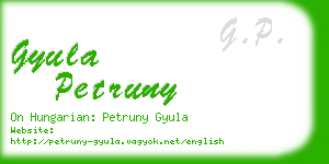 gyula petruny business card